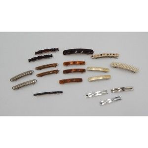 Hair Clip Assortment Barrettes Tortoise Chain Pearl France Taiwan Lot of 18